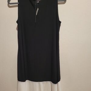 Nik and Nash Sleeveless Black Dress with White Bottom